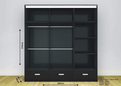 Florence Sliding Wardrobe – High Gloss (LED Included)
