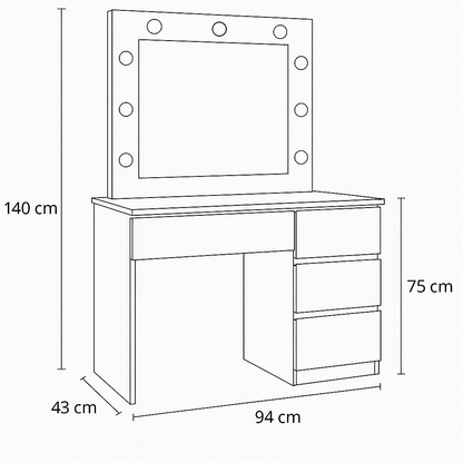 Vanity Mirror Dressing Table with Lights
