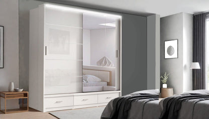 Florence Sliding Wardrobe – High Gloss (LED Included)